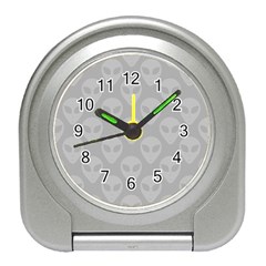 Grey Aliens Ufo Travel Alarm Clock by SpinnyChairDesigns