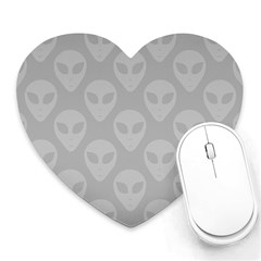 Grey Aliens Ufo Heart Mousepads by SpinnyChairDesigns