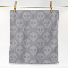 Grey Aliens Ufo Face Towel by SpinnyChairDesigns