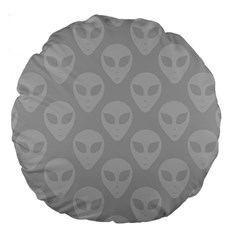 Grey Aliens Ufo Large 18  Premium Round Cushions by SpinnyChairDesigns