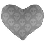 Grey Aliens UFO Large 19  Premium Heart Shape Cushions Front