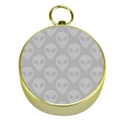 Grey Aliens Ufo Gold Compasses by SpinnyChairDesigns