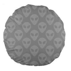 Grey Aliens Ufo Large 18  Premium Flano Round Cushions by SpinnyChairDesigns