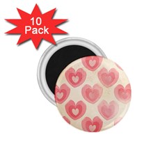 Pink Faded Hearts 1 75  Magnets (10 Pack)  by SpinnyChairDesigns