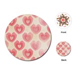 Pink Faded Hearts Playing Cards Single Design (Round) Front