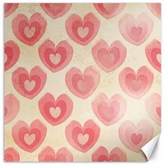 Pink Faded Hearts Canvas 12  X 12 