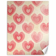 Pink Faded Hearts Canvas 12  X 16 