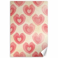 Pink Faded Hearts Canvas 24  X 36  by SpinnyChairDesigns