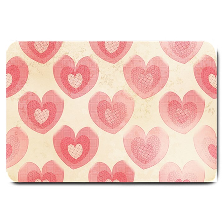 Pink Faded Hearts Large Doormat 