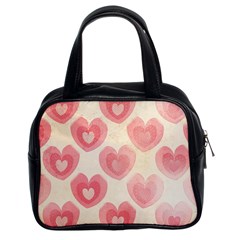 Pink Faded Hearts Classic Handbag (two Sides) by SpinnyChairDesigns