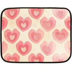 Pink Faded Hearts Double Sided Fleece Blanket (mini)  by SpinnyChairDesigns