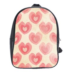 Pink Faded Hearts School Bag (large) by SpinnyChairDesigns