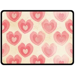 Pink Faded Hearts Fleece Blanket (large)  by SpinnyChairDesigns