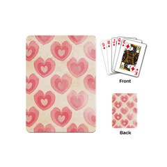 Pink Faded Hearts Playing Cards Single Design (mini) by SpinnyChairDesigns