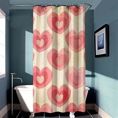 Pink Faded Hearts Shower Curtain 36  X 72  (stall)  by SpinnyChairDesigns