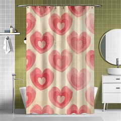 Pink Faded Hearts Shower Curtain 48  X 72  (small)  by SpinnyChairDesigns