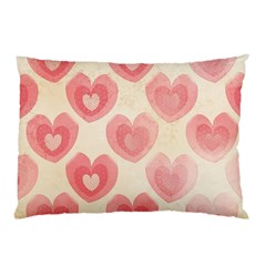 Pink Faded Hearts Pillow Case (two Sides) by SpinnyChairDesigns