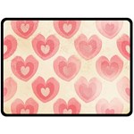 Pink Faded Hearts Double Sided Fleece Blanket (Large)  80 x60  Blanket Front