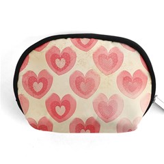 Pink Faded Hearts Accessory Pouch (medium) by SpinnyChairDesigns