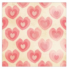 Pink Faded Hearts Large Satin Scarf (square) by SpinnyChairDesigns