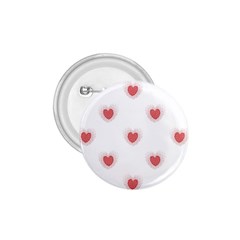 Red Polka Dot Hearts On White 1 75  Buttons by SpinnyChairDesigns