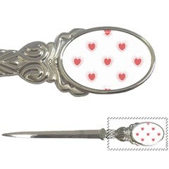 Red Polka Dot Hearts On White Letter Opener by SpinnyChairDesigns