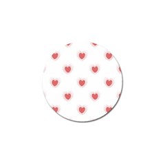 Red Polka Dot Hearts On White Golf Ball Marker (4 Pack) by SpinnyChairDesigns