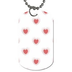 Red Polka Dot Hearts On White Dog Tag (two Sides) by SpinnyChairDesigns