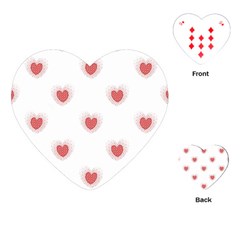 Red Polka Dot Hearts On White Playing Cards Single Design (heart) by SpinnyChairDesigns