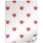 Red Polka Dot Hearts on White Canvas 12  x 16  11.86 x15.41  Canvas - 1