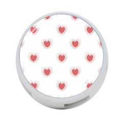 Red Polka Dot Hearts On White 4-port Usb Hub (two Sides) by SpinnyChairDesigns