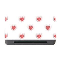 Red Polka Dot Hearts On White Memory Card Reader With Cf