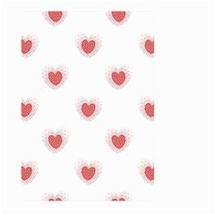 Red Polka Dot Hearts On White Large Garden Flag (two Sides) by SpinnyChairDesigns