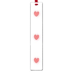 Red Polka Dot Hearts On White Large Book Marks by SpinnyChairDesigns