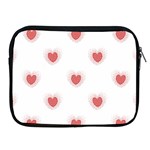 Red Polka Dot Hearts on White Apple iPad 2/3/4 Zipper Cases Front