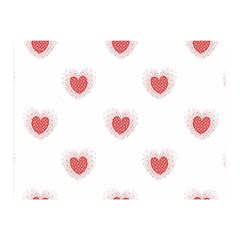 Red Polka Dot Hearts On White Double Sided Flano Blanket (mini)  by SpinnyChairDesigns