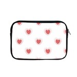 Red Polka Dot Hearts on White Apple MacBook Pro 15  Zipper Case Front