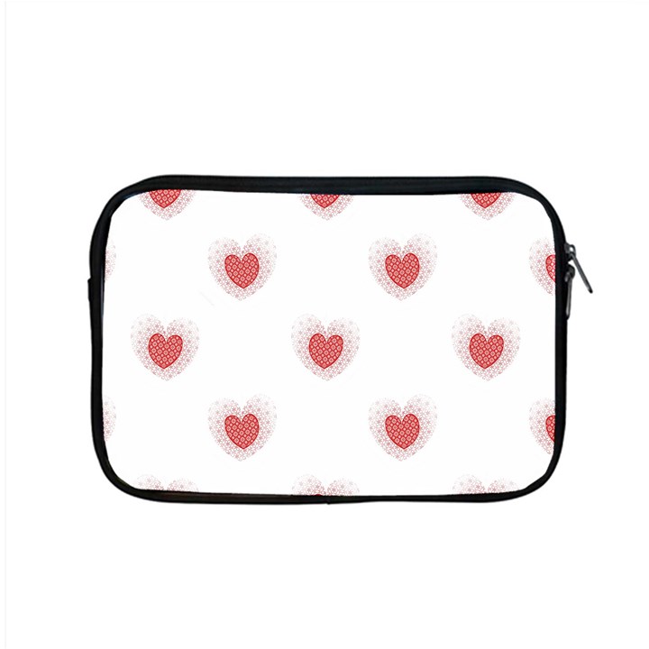 Red Polka Dot Hearts on White Apple MacBook Pro 15  Zipper Case