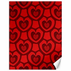 Dark Red Heart Pattern Canvas 12  X 16  by SpinnyChairDesigns