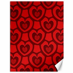 Dark Red Heart Pattern Canvas 36  X 48  by SpinnyChairDesigns