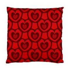 Dark Red Heart Pattern Standard Cushion Case (two Sides) by SpinnyChairDesigns