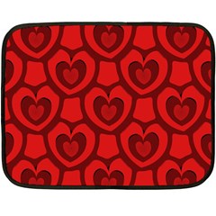 Dark Red Heart Pattern Double Sided Fleece Blanket (mini)  by SpinnyChairDesigns