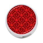 Dark Red Heart Pattern 4-Port USB Hub (Two Sides) Front