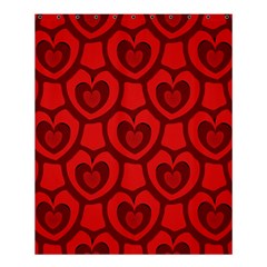 Dark Red Heart Pattern Shower Curtain 60  X 72  (medium)  by SpinnyChairDesigns