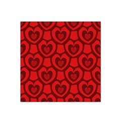 Dark Red Heart Pattern Satin Bandana Scarf by SpinnyChairDesigns