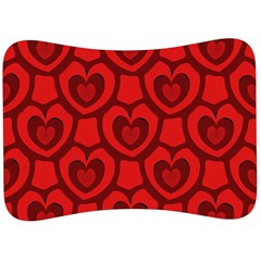 Dark Red Heart Pattern Velour Seat Head Rest Cushion