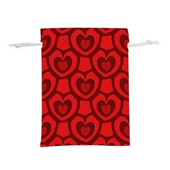 Dark Red Heart Pattern Lightweight Drawstring Pouch (l) by SpinnyChairDesigns