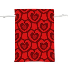 Dark Red Heart Pattern  Lightweight Drawstring Pouch (xl) by SpinnyChairDesigns