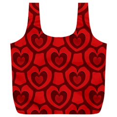 Dark Red Heart Pattern Full Print Recycle Bag (xxxl) by SpinnyChairDesigns