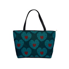 Teal And Red Hearts Classic Shoulder Handbag by SpinnyChairDesigns